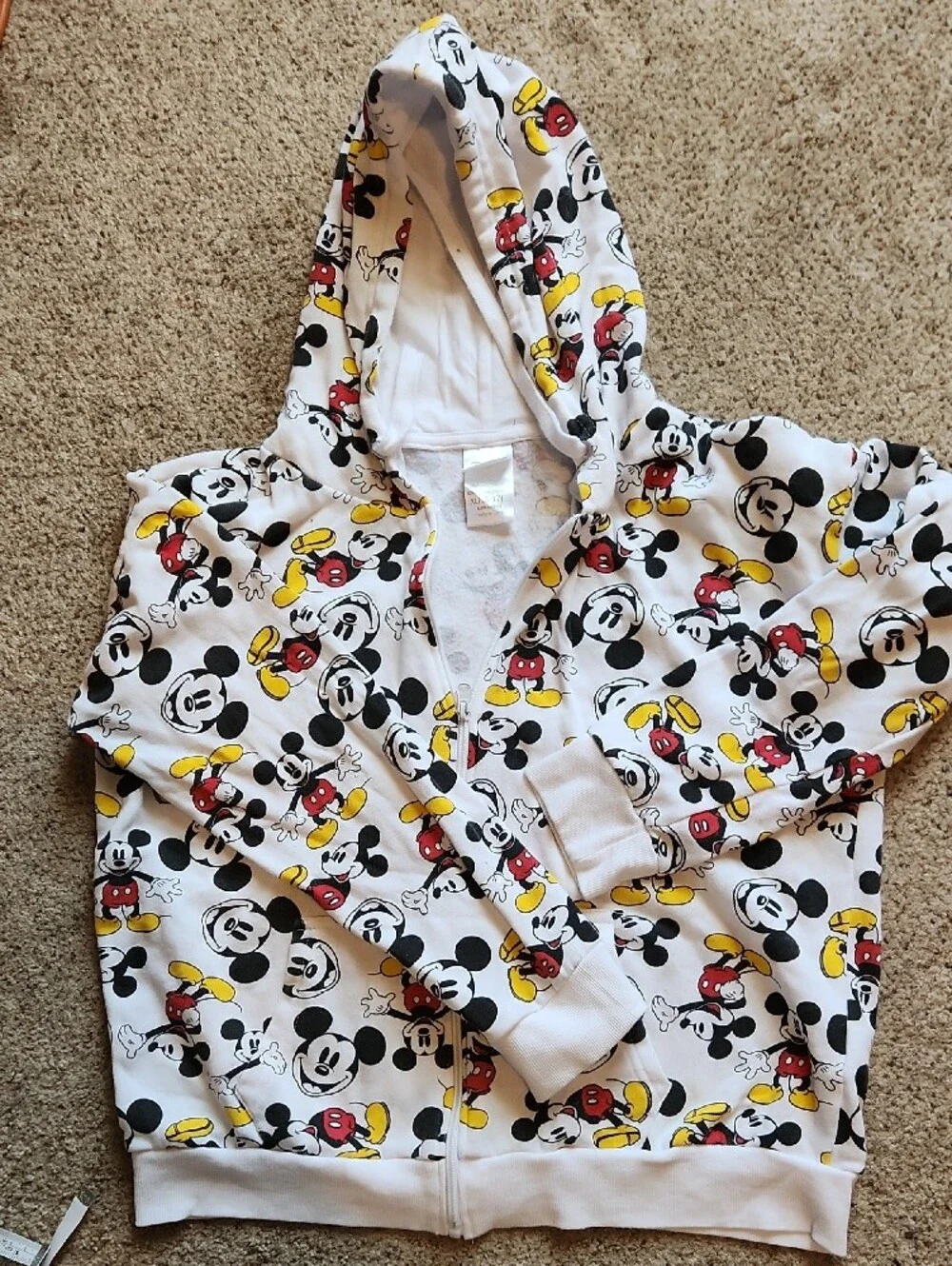 Disney Mickey Mouse Zip Up Jacket Hoodie Sz XL (15-17)